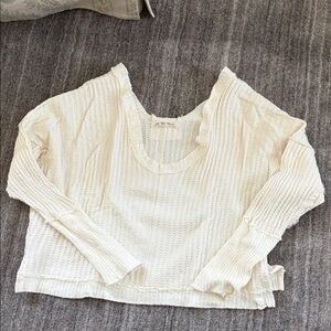 We The Free Cream Textured Blouse